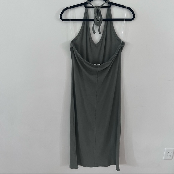 Gap Factory Olive Green Ribbed Halter Midi Stretch Dress |Size XL| NWT - Picture 7 of 10